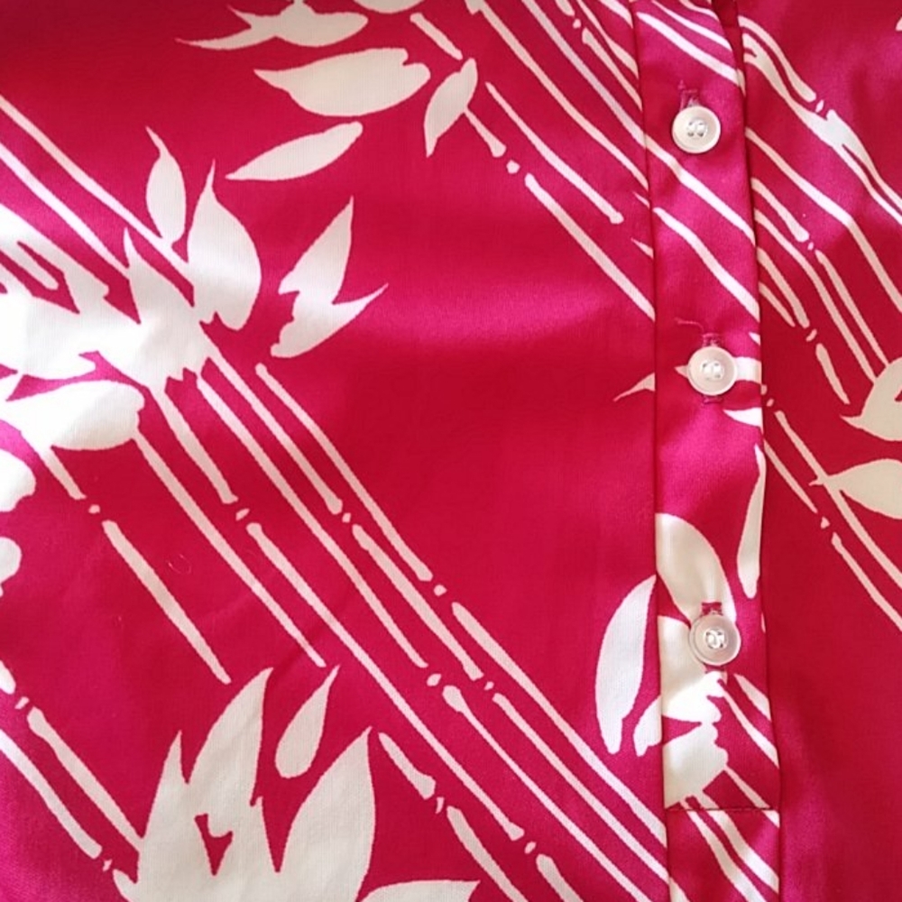 Alfred Dunner Pullover LS Blouse 14 Red Pink White - Picture 7 of 12